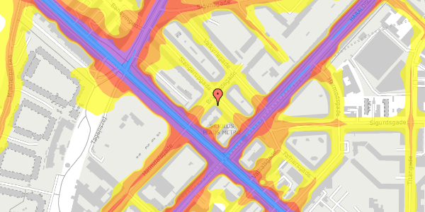 Trafikstøjkort på Brynhildegade 8, st. tv, 2200 København N