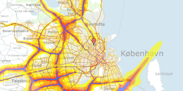 Trafikstøjkort på Brynhildegade 11, st. , 2200 København N