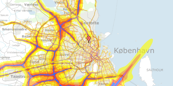 Trafikstøjkort på Brynhildegade 12, 2. th, 2200 København N