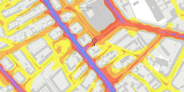 Trafikstøjkort på Brysselgade 4, st. th, 2300 København S