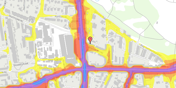 Trafikstøjkort på Brøndkærvej 3, st. tv, 2500 Valby