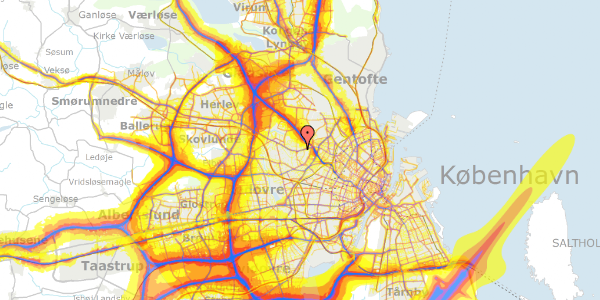 Trafikstøjkort på Brønshøjholms Allé 8, 2700 Brønshøj