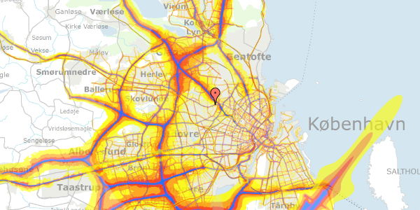 Trafikstøjkort på Brønshøjholms Allé 30, 2700 Brønshøj