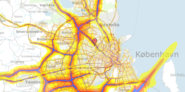 Trafikstøjkort på Brønshøjholms Allé 32, 2700 Brønshøj