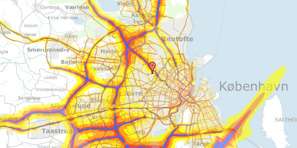 Trafikstøjkort på Brønshøj Kirkevej 6, 2700 Brønshøj