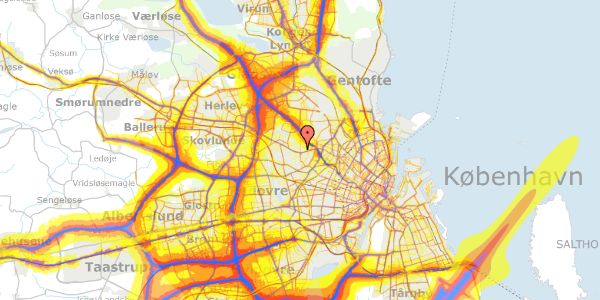 Trafikstøjkort på Brønshøj Kirkevej 11, st. , 2700 Brønshøj