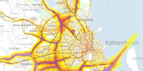 Trafikstøjkort på Brønshøj Kirkevej 32, 2700 Brønshøj