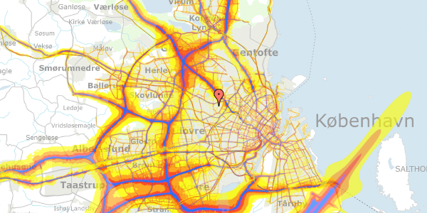 Trafikstøjkort på Brønshøjvej 15A, 1. tv, 2700 Brønshøj