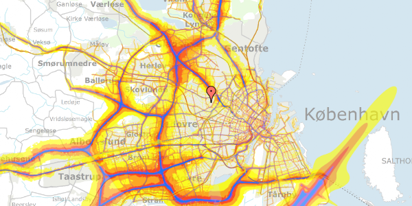 Trafikstøjkort på Brønshøjvej 44, 2700 Brønshøj