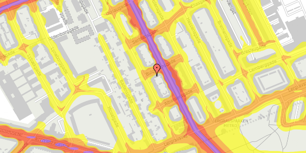 Trafikstøjkort på Bulgariensgade 2, 1. th, 2300 København S