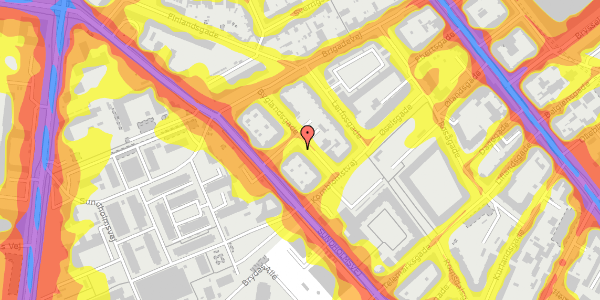 Trafikstøjkort på Byglandsgade 10, 4. th, 2300 København S