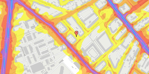 Trafikstøjkort på Byglandsgade 14, st. tv, 2300 København S