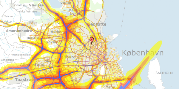 Trafikstøjkort på Bygmestervej 4, 1. , 2400 København NV