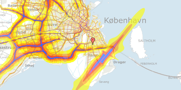 Trafikstøjkort på Bygrænsen 56, 2770 Kastrup