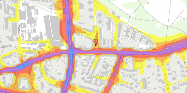 Trafikstøjkort på Bykildevej 1, 1. mf, 2500 Valby