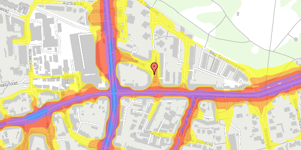 Trafikstøjkort på Bykildevej 5, 1. th, 2500 Valby