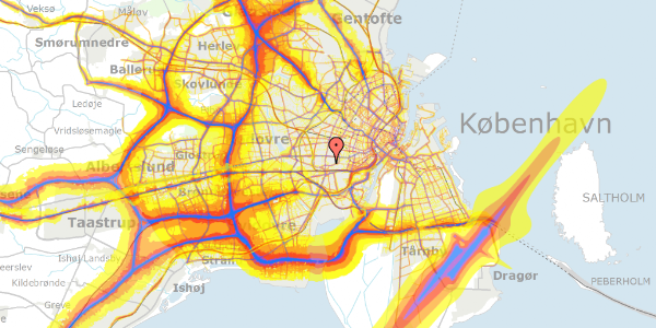 Trafikstøjkort på Bykildevej 12, kl. , 2500 Valby