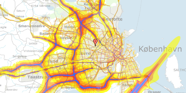 Trafikstøjkort på Bækkeskovvej 9, 2700 Brønshøj