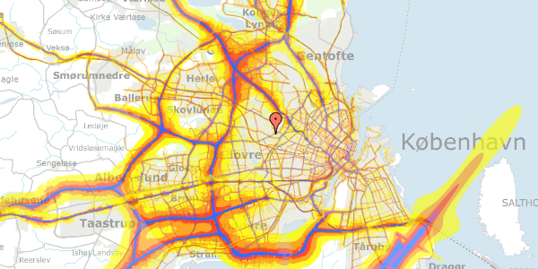 Trafikstøjkort på Bækkeskovvej 13, 2700 Brønshøj