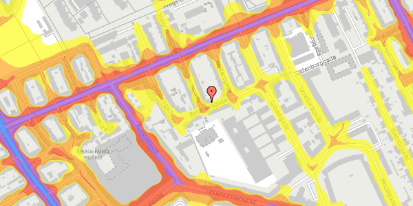 Trafikstøjkort på Bøhmensgade 5, 1. th, 2300 København S