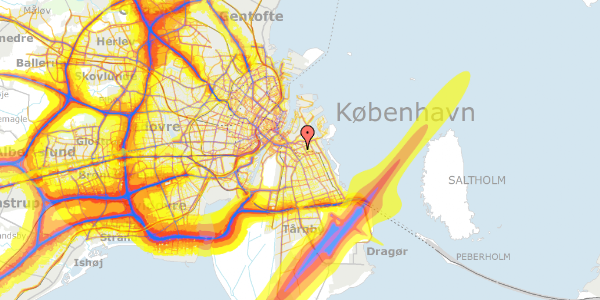 Trafikstøjkort på Bøhmensgade 11, 4. tv, 2300 København S