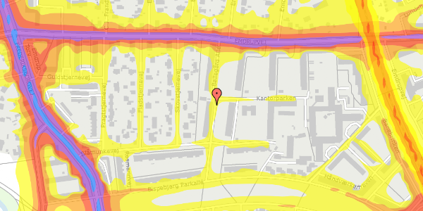 Trafikstøjkort på Bøllegård Allé 15, 1. th, 2400 København NV