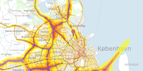 Trafikstøjkort på Bøllegård Allé 25, 1. th, 2400 København NV