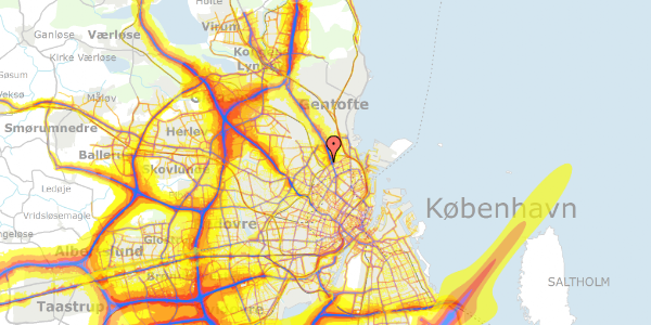 Trafikstøjkort på Bøllemosegårdsvej 22, 2100 København Ø