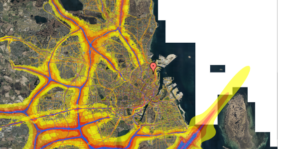 Trafikstøjkort på Carl Johans Gade 10, 2. th, 2100 København Ø