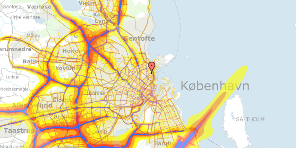 Trafikstøjkort på Carl Johans Gade 15, 3. tv, 2100 København Ø