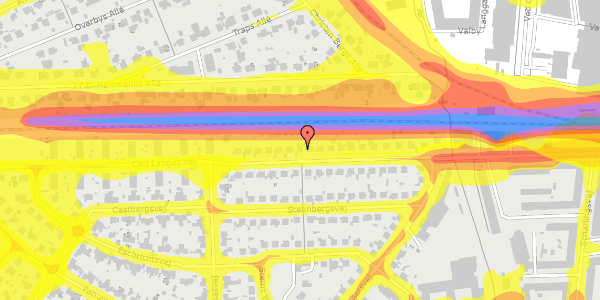 Trafikstøjkort på Carl Langes Vej 26, st. , 2500 Valby