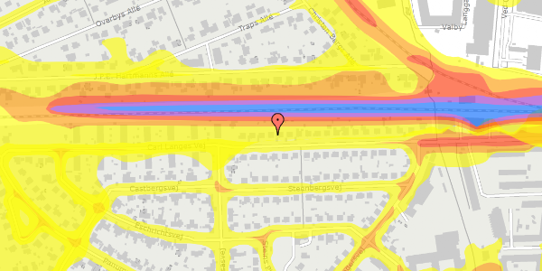 Trafikstøjkort på Carl Langes Vej 32, 2500 Valby