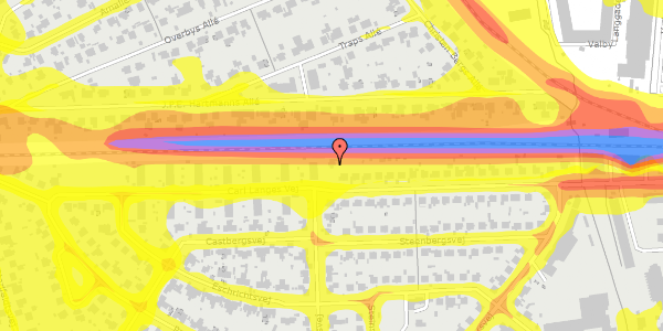 Trafikstøjkort på Carl Langes Vej 40, 2500 Valby