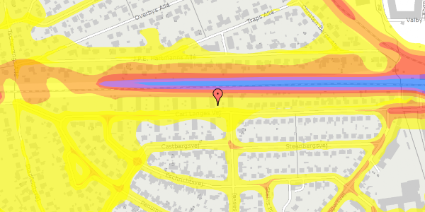 Trafikstøjkort på Carl Langes Vej 44, 1. 4, 2500 Valby