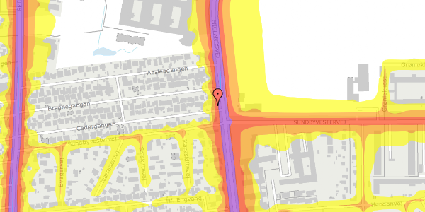 Trafikstøjkort på Cedergangen 55, 2300 København S