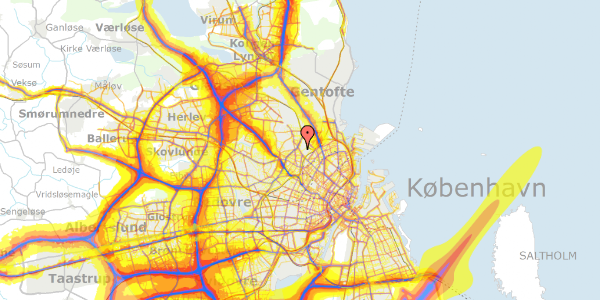 Trafikstøjkort på Charlotte Muncks Vej 6, 1. tv, 2400 København NV