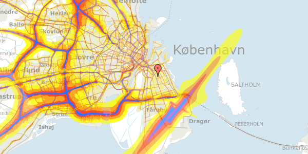 Trafikstøjkort på Christian II's Allé 16, 1. , 2300 København S