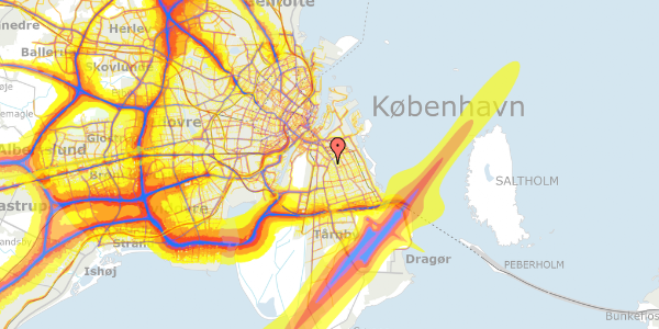 Trafikstøjkort på Christian II's Allé 25, 1. , 2300 København S