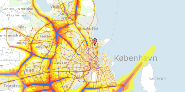 Trafikstøjkort på Christiansmindevej 6, 4. th, 2100 København Ø