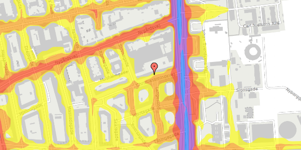 Trafikstøjkort på Christiansmindevej 8, 4. th, 2100 København Ø