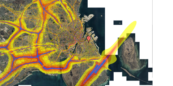 Trafikstøjkort på Christian Svendsens Gade 1A, 4. th, 2300 København S