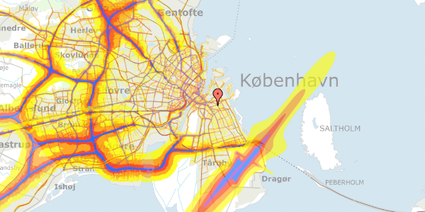 Trafikstøjkort på Christian Svendsens Gade 1, 5. th, 2300 København S