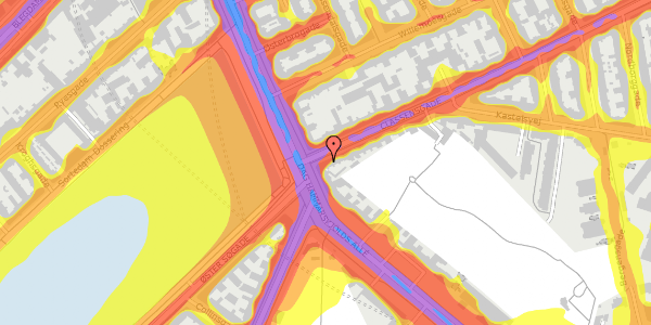 Trafikstøjkort på Classensgade 4, kl. th, 2100 København Ø