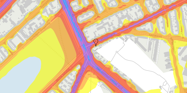 Trafikstøjkort på Classensgade 6, 1. th, 2100 København Ø