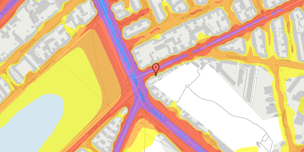 Trafikstøjkort på Classensgade 8, st. th, 2100 København Ø