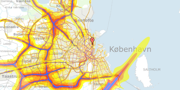 Trafikstøjkort på Classensgade 12, st. , 2100 København Ø