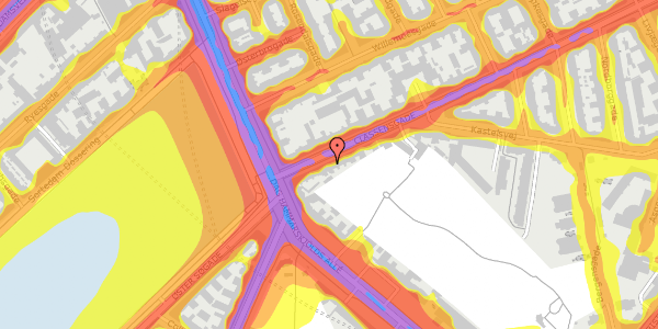 Trafikstøjkort på Classensgade 14, kl. th, 2100 København Ø