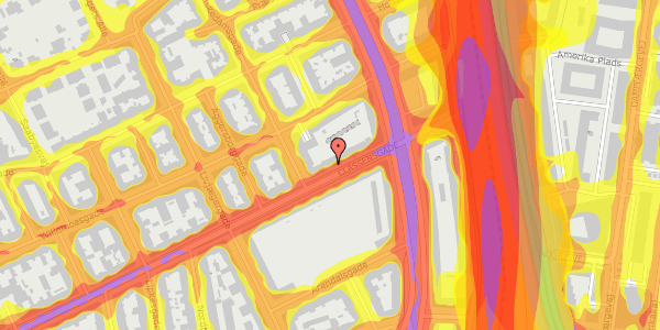 Trafikstøjkort på Classensgade 61, 3. th, 2100 København Ø