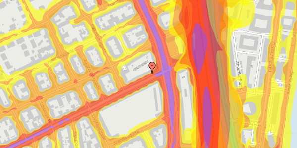 Trafikstøjkort på Classensgade 65, kl. , 2100 København Ø