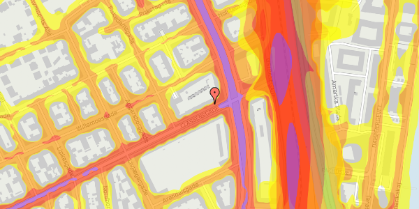 Trafikstøjkort på Classensgade 65, 4. 1, 2100 København Ø